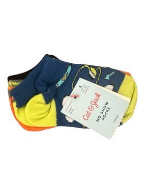 Cat & Jack Toddler No-Show Socks 7-Pack Size S 5.5-8.5 Blue Multi